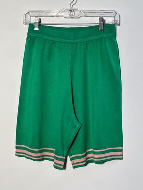 IVY STOREHOUSE Preppy Palm Beach Golf Club Green/Pink Knit Bermuda Shorts L